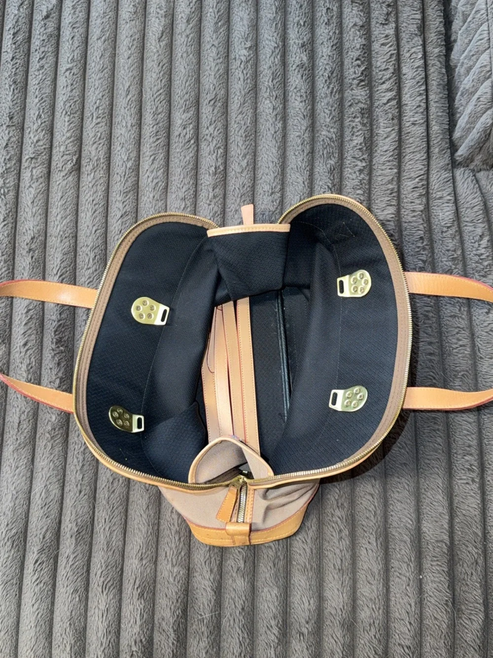 Vintage Dooney & Bourke Cabriolet Canvas Leather Dome Satchel